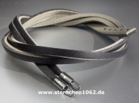 Trollbeads * Leather Bracelet, black/gray * 36 cm *