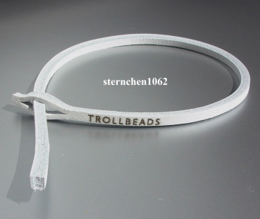 Trollbeads * Single Leather Bracelet, White *