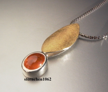 Preview: be belle * Anhänger * Madeira-Granat * 925 Silber/900 Gold*