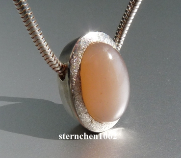 Preview: Einzelstück * Halskette mit rosa Mondstein * 925 Silber *