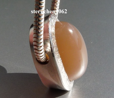 Preview: Einzelstück * Halskette mit rosa Mondstein * 925 Silber *