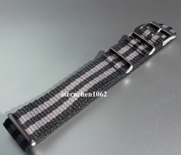 Eulit * watch strap * nylon ribbon * Outdoor * black/gray * 20 mm