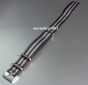 Preview: Eulit * watch strap * nylon ribbon * Outdoor * black/gray * 20 mm