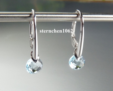Ohrringe * Ohrhänger * 333 Weißgold * Blauer Topas