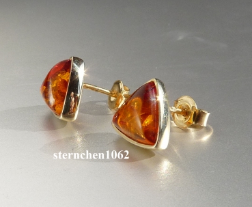 Preview: Ohrringe * Ohrstecker * 375 Gold * Bernstein