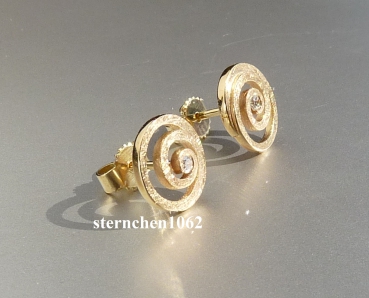 Unusual Earrings * Ear Studs * 585 Gold * Brilliant