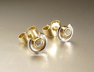 Preview: Ohrringe * Ohrstecker * 585 Gold * Brillant * Bicolor