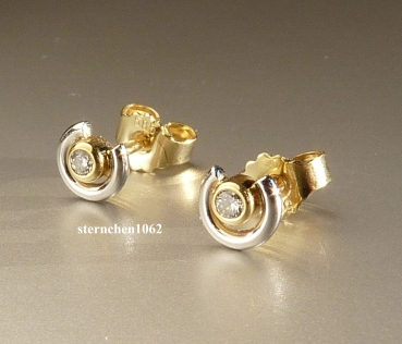 Preview: Ohrringe * Ohrstecker * 585 Gold * Brillant * Bicolor