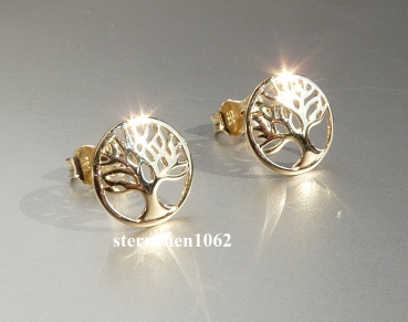 Preview: Ohrringe * Ohrstecker * 585 Gold * Lebensbaum Motiv