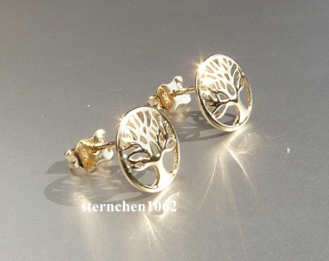 Preview: Ohrringe * Ohrstecker * 585 Gold * Lebensbaum Motiv