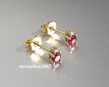 Preview: Ohrringe * Ohrstecker * 585 Gold * Rubin * Brillant