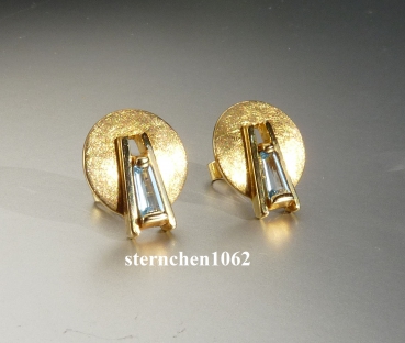 Ohrringe * Ohrstecker * 333 Gold * Blau Topas