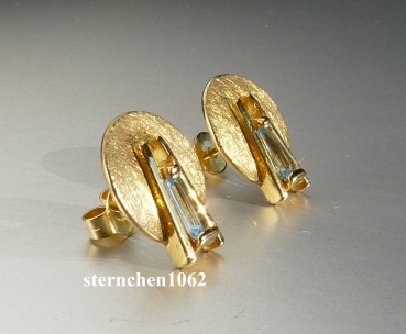 Preview: Earrings * ear studs * 333 gold * blue topaz