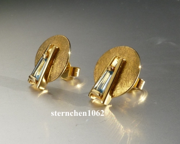 Preview: Earrings * ear studs * 333 gold * blue topaz