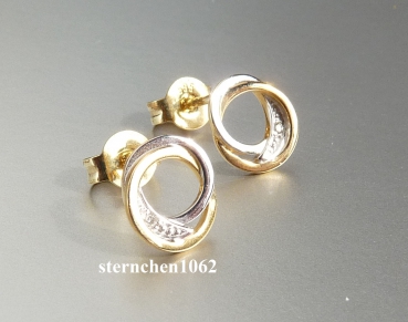 Preview: Ohrringe * Ohrstecker * 585 Gold * Brillant * Bicolor