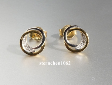 Preview: Ohrringe * Ohrstecker * 585 Gold * Brillant * Bicolor