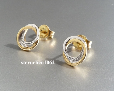 Preview: Ohrringe * Ohrstecker * 585 Gold * Brillant * Bicolor
