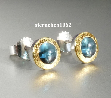 Preview: Ohrringe * Ohrstecker * 925 Silber * 24 ct Gold * Turmalin