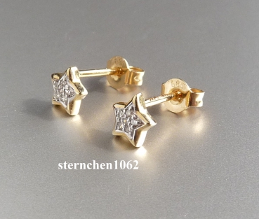 Preview: Ohrringe * Ohrstecker * 585 Gold * Brillant * Stern