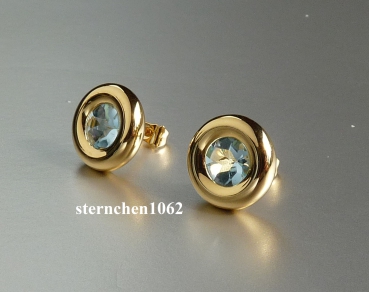 Preview: Ohrringe * Ohrstecker * 750 Gold * Blauer Topas