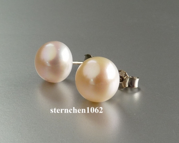 Ear studs * freshwater pearls pink 10-11 mm * 925 silver * platinum plated