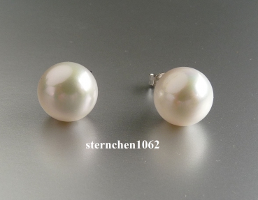 Ear studs * freshwater pearls 11-11.5 mm * 925 silver * rhodium plated