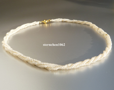 Preview: Zeitlos * Süsswasser - Perlenkette * 585 Gold * 925 Silber * Magnetverschluss