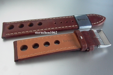 Preview: Barington * Lederband für Uhren * Uhrenarmband * Racing * braun * 22 mm