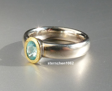 Preview: Einzelstück * Ring * 925 Silber * 24 ct Gold * Apatit