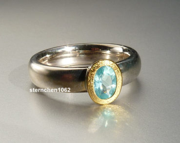 Preview: Einzelstück * Ring * 925 Silber * 24 ct Gold * Apatit