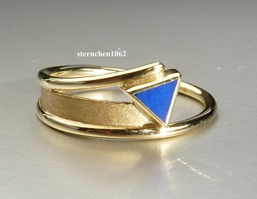 Preview: Außergewöhnlicher Ring * Handarbeit * 585 Gold * Lapislazuli