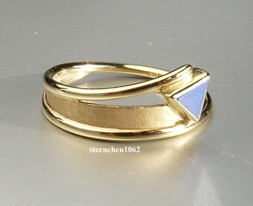 Preview: Außergewöhnlicher Ring * Handarbeit * 585 Gold * Lapislazuli