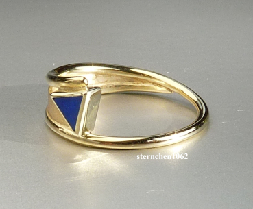 Preview: Außergewöhnlicher Ring * Handarbeit * 585 Gold * Lapislazuli