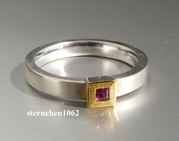 Preview: Einzelstück * Ring * 925 Silber * 24 ct Gold * Rubin