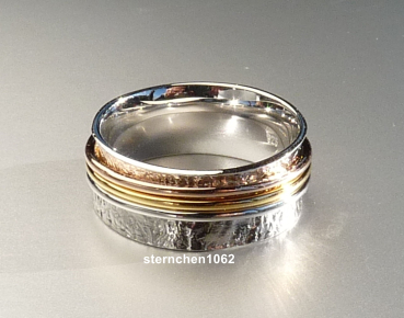 Preview: Ring * 925 Silver * gold-plated * Triocolor