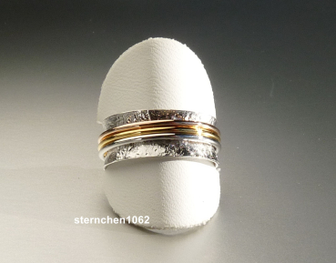Preview: Ring * 925 Silver * gold-plated * Triocolor