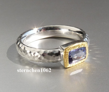 Preview: Einzelstück * Ring * 925 Silber * 24 ct Gold * Tansanit
