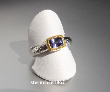Preview: Einzelstück * Ring * 925 Silber * 24 ct Gold * Tansanit