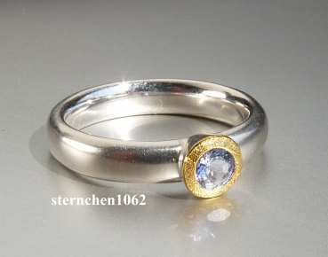 Einzelstück * Ring * 925 Silber * 24 ct Gold * Tansanit