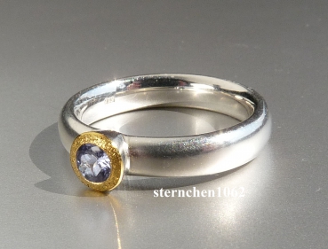 Preview: Einzelstück * Ring * 925 Silber * 24 ct Gold * Tansanit