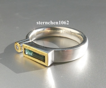 Preview: Einzelstück * Ring * 925 Silber * 24 ct Gold * Turmalin Brillant *