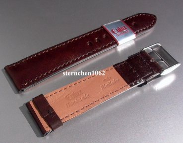 Preview: Eulux * Leather watch strap * Rugato * dark brown * Handmade * 18 mm
