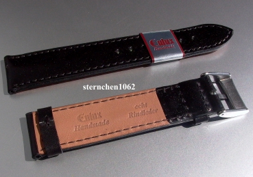 Preview: Eulux * Leather watch strap * Rugato * black * Handmade * 18 mm