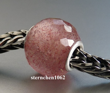 Preview: Trollbeads * Round Strawberry Quartz * Facet Bead * 08