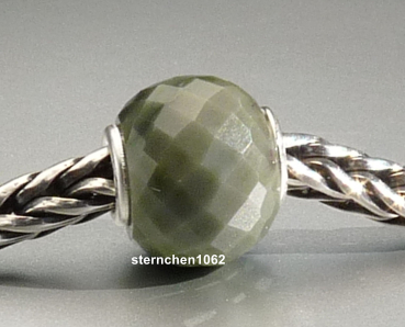Preview: Trollbeads * Round Green Calcite * Facet Bead * 06