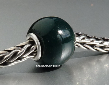 Trollbeads * Runder Grüner Chalzedon * 01