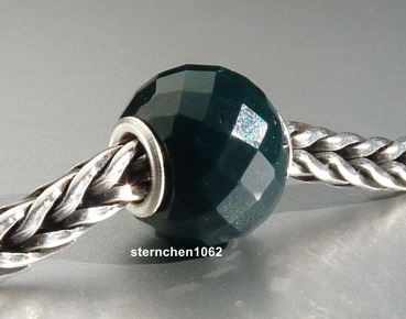 Trollbeads * Runder Grüner Chalzedon * Facettiert * 06