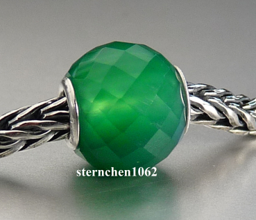 Trollbeads * Runder Grüner Onyx * Facettiert * 09