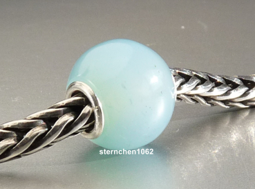 Trollbeads * Runder Hellblauer Achat * 16