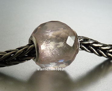 Preview: Trollbeads * Runder Rosenquarz * Facettiert * 14